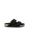 Birkenstock Arizona Slide Sandal With Genuine Shearling In Black