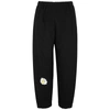 Natasha Zinko Daisy-print Distressed Cotton-blend Sweatpants In Black