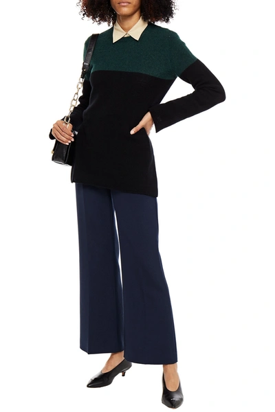 Marni Two-tone Cashmere Jumper In Forest Green