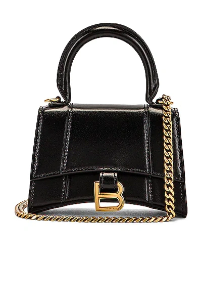 Balenciaga Mini Hourglass Top Handle Bag In Black