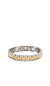 Luv Aj The Two-toned Timepiece Bracelet In Metallic Gold
