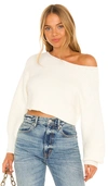 Lovers & Friends Camille Off Shoulder Sweater In White