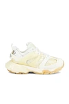 Balenciaga Track Clear Sole Sneakers In Mix Of Materials In White Transparent