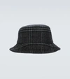 BURBERRY WOOL AND CASHMERE CHECKED BUCKET HAT,P00601696