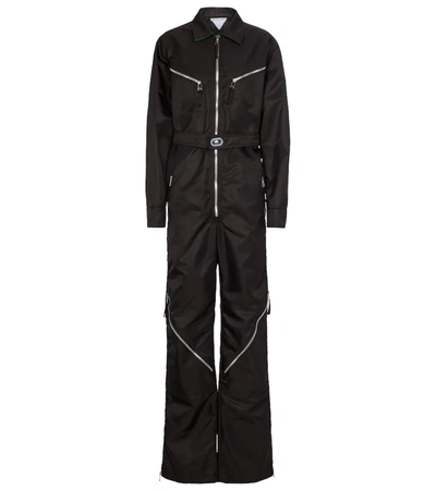 Bottega Veneta Zip-detail Long-sleeve Jumpsuit In Black