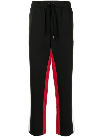 Ports V Side-stripe Straight Trousers In Black