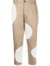 Ports V Spot-print Cropped Trousers In Neutrals
