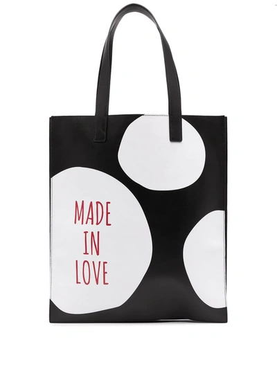 Ports V Spot-print Tote Bag In Black