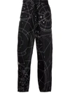 Marcelo Burlon County Of Milan All Over Astral Pleated Chinos In 黑色
