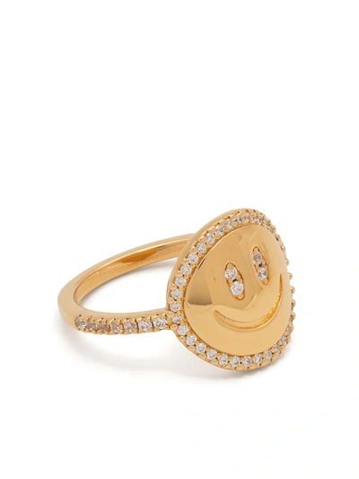 Apm Monaco Happy Face Ring In Gold