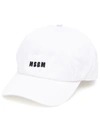 Msgm Baseball Cap With Contrasting Embroidery In White