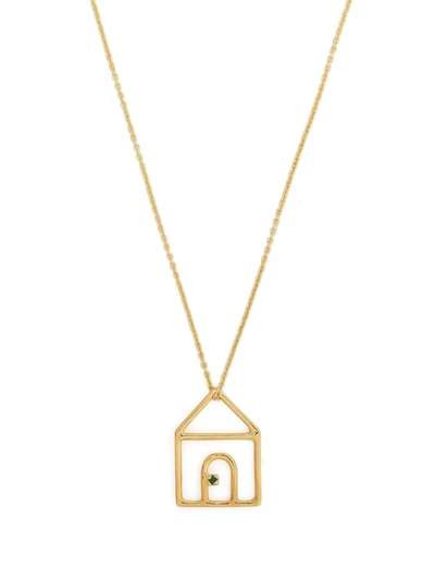 Aliita 9kt Yellow Gold House Emerald Pendant Necklace In 金色