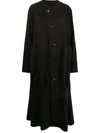 Sulvam Long Wool Pleat-detail Coat In 黑色