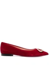 DEE OCLEPPO BUCKLE-DETAIL BALLERINA FLAT