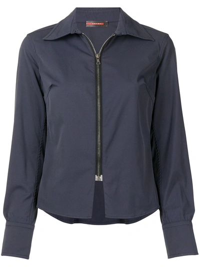 Pre-owned Prada Zipped Shirt-jacket In Blue