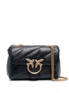 Pinko Love Baby Puff Leather Crossbody Bag In 黑色