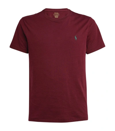 Polo Ralph Lauren Logo Embroidery T-shirt In Wine Color In Red