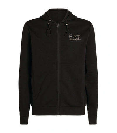 Ea7 Logo Hoodie In Black