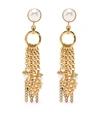 MOSCHINO LOGO-CHARM DRAPED EARRINGS