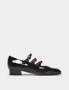 Carel Kina Black Mary Janes With Straps And Block Heel In Patent Leather Woman In Black
