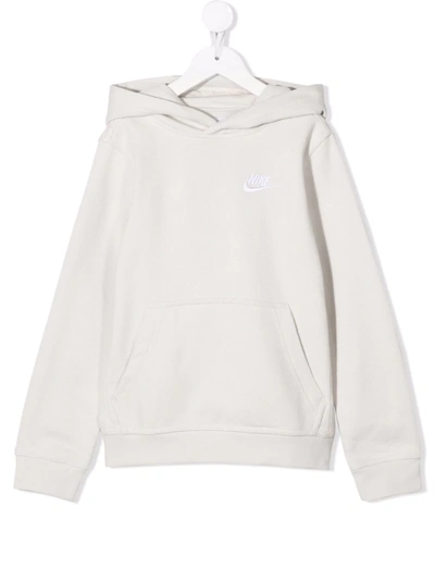 Nike Kids' Sportswear Logo Cotton Hoodie In Grey