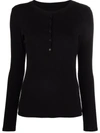 Nili Lotan Jordan Henley Long-sleeve T-shirt In Black