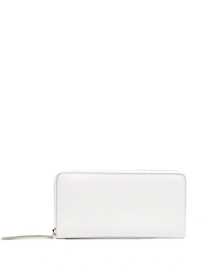 Maison Margiela Signature Four-stitch Leather Wallet In White
