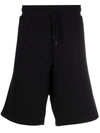 Moschino Embroidered-logo Jogger Shorts In Black
