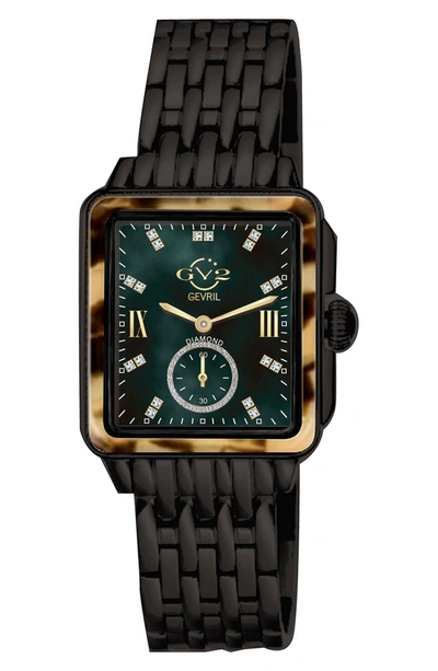 Gevril Gv2 Bari Tortoise & Diamond Watch, 37mm In Black