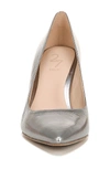 27 Edit Alanna Pointed Toe Pump In Pewter Metallic Leather