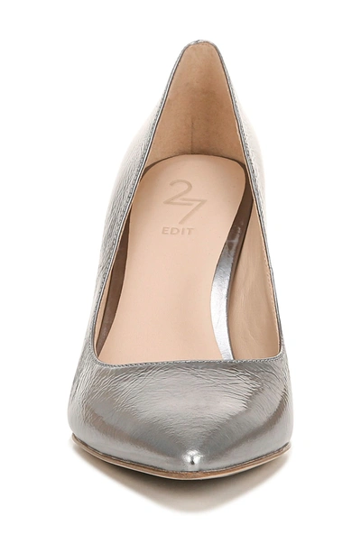 27 Edit Alanna Pointed Toe Pump In Pewter Metallic Leather