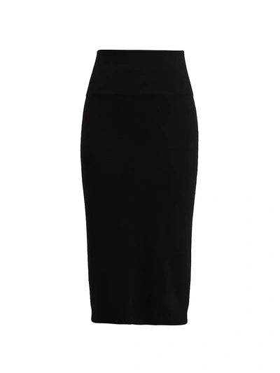 Saks Fifth Avenue Collection Cashmere Pencil Midi-skirt In Black