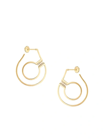 Dinh Van Women's Menottes  R27 18k Yellow Gold & Diamond Handcuff Earrings