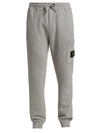 Stone Island Slim-fit Tapered Logo-appliquéd Cotton-jersey Cargo Sweatpants In Grey