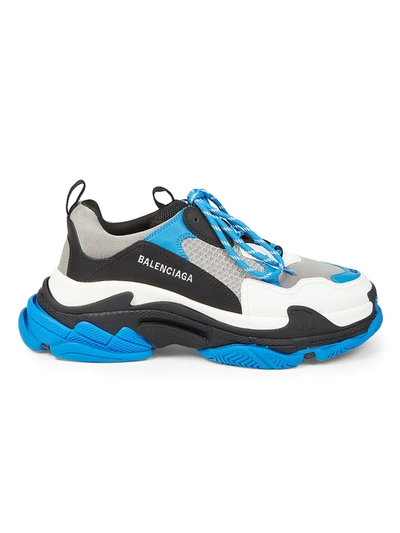 Balenciaga Triple S Sneakers In Blue Grey Black