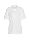 Proenza Schouler Cutout Overdyed Recycled Jersey T-shirt In White