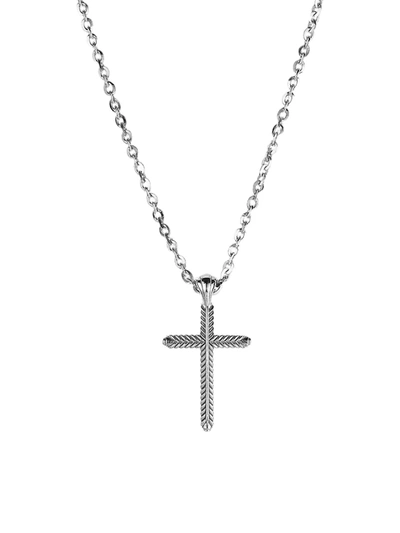 Emanuele Bicocchi Sterling Silver Cross Pendant Necklace