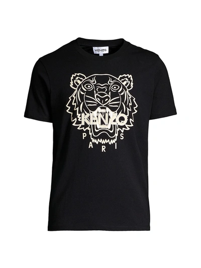 Kenzo Black & Beige Tiger T-shirt In Nero