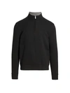 Saks Fifth Avenue Collection Hookup Quarter-zip Sweatshirt In Black