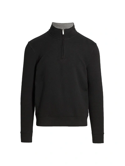 Saks Fifth Avenue Collection Hookup Quarter-zip Sweatshirt In Black