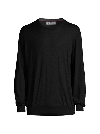 Brunello Cucinelli Wool-cashmere Blend Sweater In Black