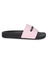 Balenciaga Rubber Pool Slide Sandals In Pink Black