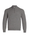 Brunello Cucinelli Cashmere Quarter Zip Sweater In Grey