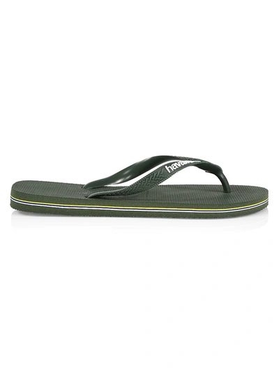 Havaianas Brazil Logo Flip Flops In Green