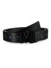 Mcm Claus Reversible Cut-to-size Cut-to-size Leather Belt In Vallarta Blue