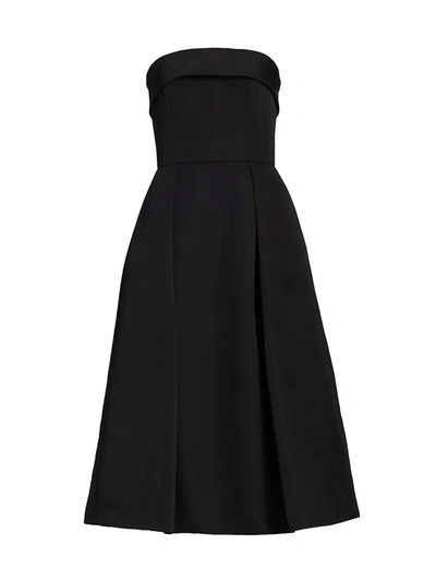 Amsale Women's Faille Strapless Dress In Black