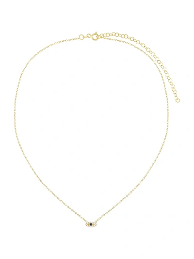 Adinas Jewels 14k Gold-plated & Cubic Zirconia Evil Eye Pendant Necklace