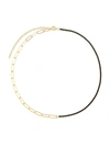 ADINAS JEWELS 14K GOLD-PLATED & CUBIC ZIRCONIA TENNIS & OVAL-LINK CHAIN NECKLACE,400014741133