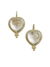 Temple St Clair Crystal 18k Gold Heart Earrings