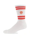 Alexander Mcqueen Skull Striped Socks In Off White Orange